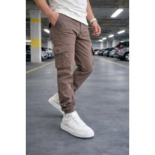 Lorda Giyim Erkek Pantalon Liktalı Kargo Cepli Yuksek Bel Fermuarlı Lastik Paça