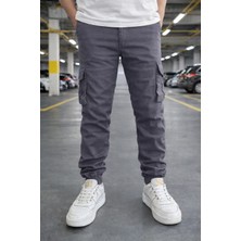 Lorda Giyim Erkek Pantalon Liktalı Kargo Cepli Yuksek Bel Fermuarlı Lastik Paça