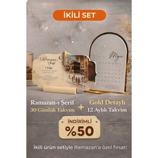 Msticker Ramazan-I Şerif 30 Günlük Takvim + Gold Yaldızlı 12 Aylık Takvim - Ikili Fırsat Seti Masa Takvimi