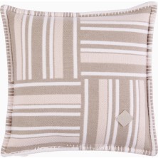 Loro Piana Jakarlı Yün Kaşmir, Italyan Tasarımı Bej Dekoratif Kırlent