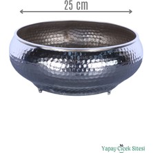 Yapay Çiçek Sitesi Metal Dekoratif Darbeli Ufo Model Saksı 11 cm Gümüş