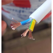 İNWATT 3x2.5 Ttr 100 Metre Çok Telli Beyaz Renk Izolasyonlu Topraklı Seyyar Elektrik Kablosu