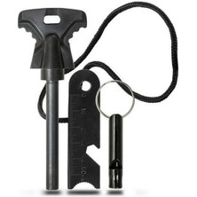 Shoplet Buğz Acil Durum Magnezyum Çubuk Çakmaktaşı Hayatta Kalma Ateş Başlatıcı Çakmak Kiti Düdük Hediyel