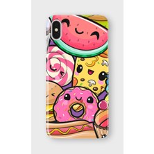 Lelia iPhone Xs Max Uyumlu Baskılı Şeffaf Telefon Kılıfı | Koleksiyon: Snacktoon Delight