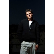 Erkek Fermuarlı Cep Detaylı Triko Ceket