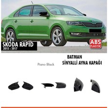 Tuning Vadisi Skoda Rapid Batman Yarasa Ayna Kapağı Piano Black / 2015-2017 Sinyalli