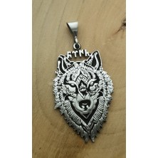 Canka Kurt Başı Gümüş Kolye Ucu