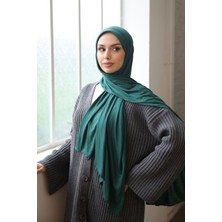 İmaj Butik Koyu Yeşil Helen Önü Süngerli Pratik Penye Şal