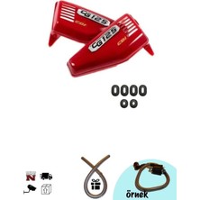 GMS Cg Kırmızı Yan Kapak + Lastik Takımı (+Buji Kablo Kılıfı)