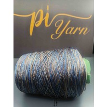 Pi Yarn Azeta Filati Borabora %100 Viskon Ithal Ip Kahve-Mavi Tonları 200GR