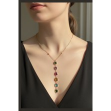 Norayn Kadın Altın Renk Çelik Italyan Ezme Zincir Kolye Kararmaz Minimalist Yassı Model