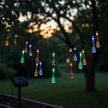 Gaman Güneş Enerjili Damla LED Aydınlatma - 12 Metre Bahçe, Balkon ve Teras Için Renkli Süs Işığı