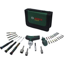 Bosch 31 Parça T Saplı Bits Uyumlu Cırcırlı ve Klemens Tornavida Seti 1600A039HX