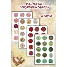 Birikiyedi 4 Sayfa Mühür/pul Görünümlü Sticker Bullet Journal/ajanda/defter Için Uygun