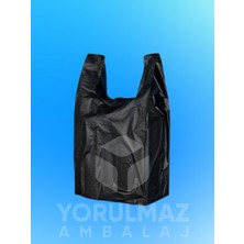 Yorulmaz Ambalaj Mini Boy Siyah Atlet Poşet 22×26 cm – Taşıma Kapasiteli Market & Manav Poşeti | 1 kg