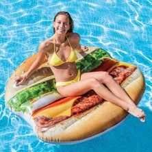 Toha Intex Hamburger Figürlü Şişme Deniz Yatağı 145×142 cm | Büyük Boy Plaj Matı