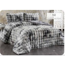 Golden Home Ceyline Tavşan Tüyü Yatak Örtüsü Tek Kişilik Nil Gri