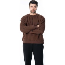 Erkek Sıfır Yaka Basic Sweatshirt