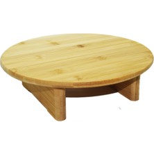 Flamex Ahşap Kesim Tahtası Panosu 30 Cm. Yuvarlak Bambu Ayaklı ROYALEKS-10506