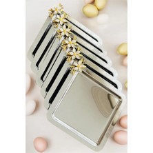 Ahir Ticaret 6 Adet Papatya Aksesuarlı Kare Sunum ve Kahve Tepsisi