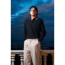 Erkek Basic Polo Yaka Çizgi Detaylı