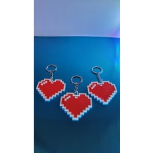 3’lü Pixel Kalp Anahtarlık Seti | 3D Baskı Retro Oyun Kalbi | Sevgili & Arkadaş Hediyesi | Dayanıklı Tasarım