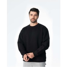 Erkek Sıfır Yaka Basic Sweatshirt