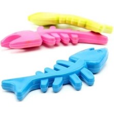 Shoplet Buğz Balık Kemiği Iskelet Şekilli Renkli Plastik Kedi Oyuncağı