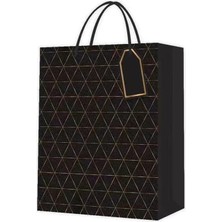 Shoplet Buğz Desenli Siyah Küçük Karton Çanta