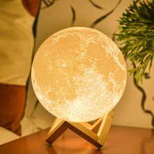 Hpytech💡dekoratif Dolunay Gece Lambası + Stand✨hediyelik Loş & Sıcak Ay Işığı 🌙