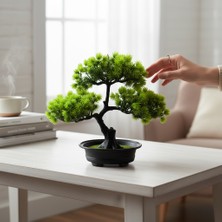 Neşeli Çiçekler Yapay Bonsai Ağaç Dekoru 30 cm Mini Ağaç Bohem Ev Dekorasyon Masa Üstü Dekor Plastik Özel Saksı