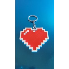 Pixel Kalp Anahtarlık | 3D Baskı Retro Oyun Kalbi | Sevgiliye Hediye | Dayanıklı & Hafif Tasarım