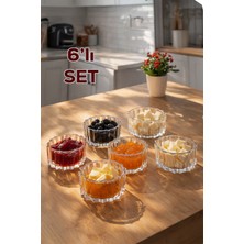 Porsima RYG8068 Tulin 6lı Cam Kase Puding Tatlı ve Dondurma Kasesi Kahvaltılık Kase Seti Çerez Kasesi 5X9CM