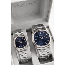 Ferrucci Çift Sevgili Saati Çelik Kordon 3 Atm Suya Dayanıklı Kol Saati VS.BLKT.0835