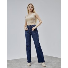Bejna Kadın Yüksek Bel Wide Leg Geniş Paça Jean
