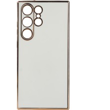 ZM Store Galaxy S23 Ultra Uyumlu Kılıf Parlak Kenarlı Kamera Korumalı Bark Kapak