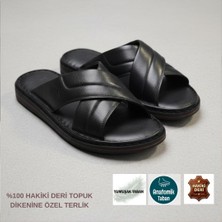 Cozi Company %100 Hakiki Deri Tam Ortopedik Yumuşak Taban Günlük Erkek Terlik