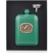 Elifeshop Akrep Logolu Paslanmaz Çelik Içki Matarası 6 Oz 180 ml Hunili Kamp Outdoor Konyak Viski Cep Matarası