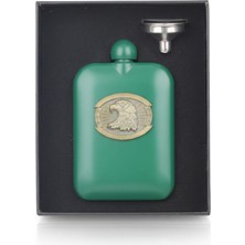 Elifeshop Kartal Logolu Paslanmaz Çelik Içki Matarası 6oz 180 ml Hunili Kamp Outdoor Konyak Viski Cep Matarası