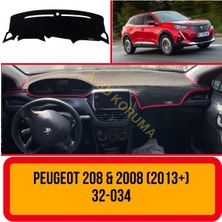 A3D Torpido Koruma Peugeot 208 & 2008 (2013 ) Ön Gögüs Panel Torpido Korumasi Kilifi Halisi Koruyucu Örtüsü