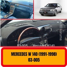 A3D Torpido Koruma Mercedes - Benz W140 1991-1998 Ön Gögüs Panel Torpido Koruma Koruyucu Kilifi Halisi Örtüsü