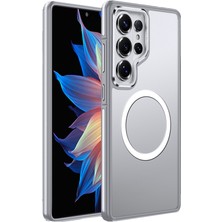 Galaxy S26 Ultra Uyumlu Kılıf M-Safe Şarj Özellikli Mat Görünümlü Wlons Vevo Kapak Gri