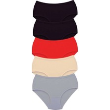 Marsilyan 5 Adet Tutku Kadın Yüksek Bel Bato Kalın Lastik Külot S12