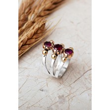 Sümer Telkari 4 Farklı Doğal Taş Seçenekli Elişi 925 Ayar Gümüş Yüzük 6003