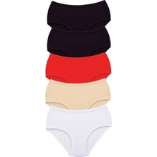 Marsilyan 5 Adet Tutku Kadın Yüksek Bel Bato Kalın Lastik Külot S13