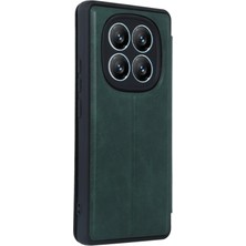 Olinea Newface Redmi Note 14 5g Kılıf Flip Cover - Koyu Yeşil