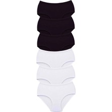 Marsilyan 6 Adet Tutku Kadın Yüksek Bel Bato Kalın Lastik Külot S4