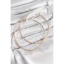 Shoplet Buğz Pirinç Halka Model Gold Renk Kadın Küpe