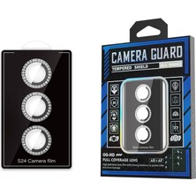 Maks Technology Galaxy S24 ​mkst Diamond Kamera Lens Koruyucu Cam Filmi-Siyah