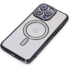 Olinea Newface Iphone 14 Kılıf Joke Simli Magneticsafe Kılıf - Siyah
